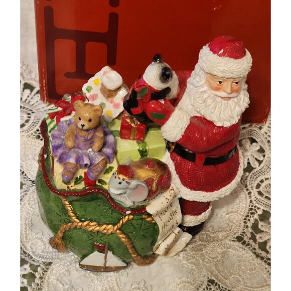 Fitz and Floyd Santa Musical Figurine 'Here Comes Santa Claus' New Original Box - Picture 3 of 9